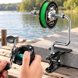 Manual Fishing Line Spooler for Reel Line Winding – Adjustable Spring Clamp Winder for Fishing Gear Preparation