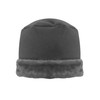Gray Plush Fur Trim Fleece 3 Piece Hat Scarf &