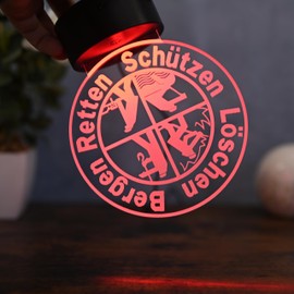 Optechvisual Fire brigade LED table lamp gift idea for firefighter, firefighter, leisure fire brigade gift as home decoration, reading lamp and children's night light.