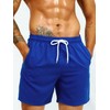 SweatyRocks Men's Drawstring Waist Swim Trunks Solid Bathing Suits Shorts