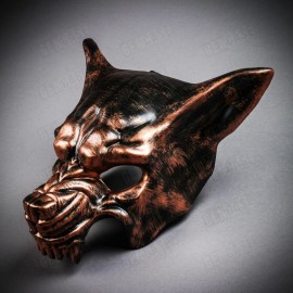 Copper Scary Full Face Devil Masquerade Animal Wolf Mask Costume Party Cosplay