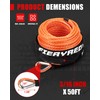 FieryRed 3/16” Winch Rope Cable,50 FT 8500 LBS ATV/UTV Synthetic