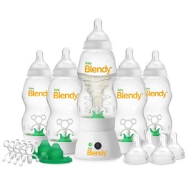 Baby Blendy Baby Bottles - Best Infant to Toddler Milk Feeding Containers with Anti-Colic | Air Vent System - with Blender Mixer for Babies Newborns Infants Toddlers | (3-6 Months) Elite Bundle