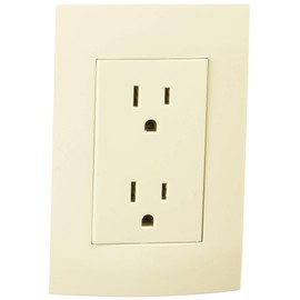 Leviton X03-UTOMA-PCM Receptáculo Dúplex con Tierra 15A 125/250V, Marfil Con Placa Modular Ultra, Marfil, pack of/paquete de 1