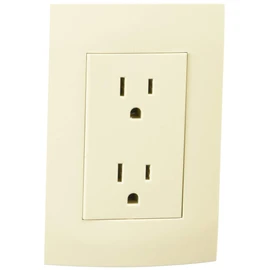 Leviton X03-UTOMA-PCM Receptáculo Dúplex con Tierra 15A 125/250V, Marfil Con Placa Modular Ultra, Marfil, pack of/paquete de 1