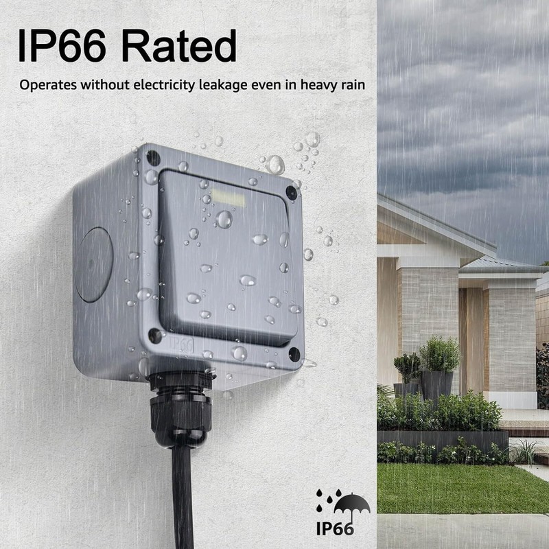 SuperInk Waterproof Outdoor 1-Gang 2-Way Light Switched,1Pack Single Weatherproof Light