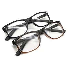 SydeStyle Bifocal Sunglasses Reading Glasses for Men Women Sunreader UV100 Block Tinted Slim Outdoor 2-Pack (Black, 2.00, x)