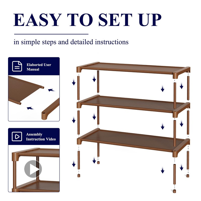 Kitsure Shoe Rack - Premium Non-Woven Shoe Rack Shelf, Shoe