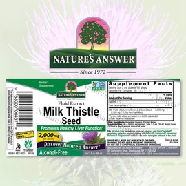 Nature's Answer Milk Thistle Extract | Promotes Healthy Liver Function | Cleanse and Detox Supplement | Non-GMO, Kosher Certified, Alcohol-Free & Gluten-Free 2oz