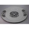 Esmalte Morillas Plato En Peltre Con Diseño De Calavera Con