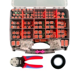 558 PCS DT Deutsch Connector Kit,2 3 4 6 8 12 Pin DT Connectors,16# Solid Contacts,Deutsch Crimping Tool,Removal Tool,Waterproof Automotive Electrical Connectors
