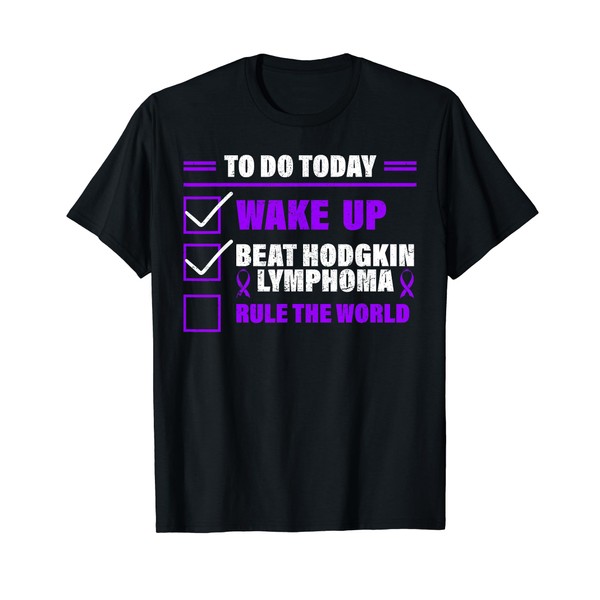 Hodgkin Lymphoma Purple Awareness Ribbon Survivor Gift Idea T-Shirt