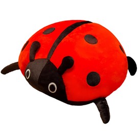Cute 16 Inch Stuffed Ladybug Animals Ladybird Plush Toys Pillow Anime Lady Beetle Plushie Hugging Pillow Ladybug Doll Gift for Kids and Lovers in Birthday, Christmas, Valentine's Day (Red)