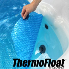 Spa Depot Thermo-Float 16-mil 6ft x 6ft Hot Tub Bubble Cover Floating Spa Blanket - trimmable Heavy-Duty Insulating Solar Heating