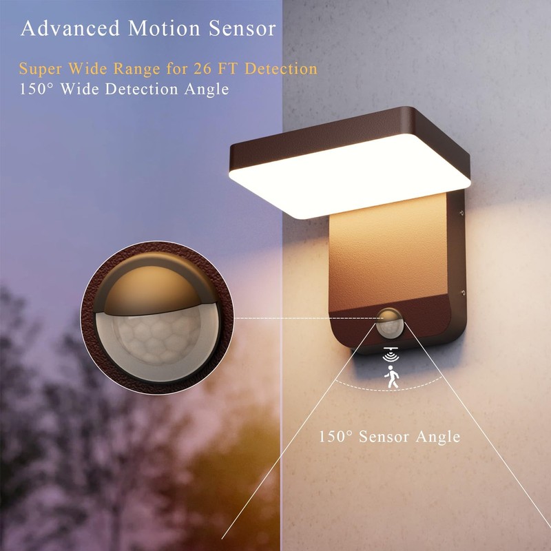 Coinmit Motion Sensor Outdoor Light,Bronze LED 24W Exterior Motion Porch