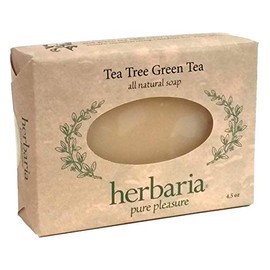 Herbaria Tea Tree Green Tea Handcrafted All-Natural Soap with Essential Oils. 4.5 oz Bar. Enjoy 60 More Skin-Friendly Varieties.