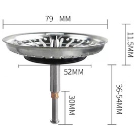 Strainer Basket Sink 79 mm, Pack of 2, Can Replace Blanco119146 Drain Strainer Kitchen Sink, Stainless Steel Sink Strainer Stopper, with Spigot (30 mm) for Eccentric Operation