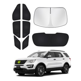 Canvcle Windshield Sun Shade for Ford Explorer 2020-2025 2026 Side Rear Window Shade Privacy Cover Window Sun Visor Blocker Keep Vehicle Cool Black 8PCS