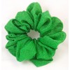 Green Glittery Stretch Ponytail Holder - Made in the USA