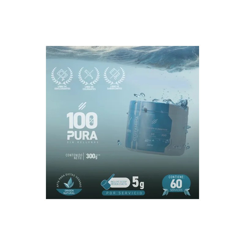 Olimpo, L-glutamina 100 Pura, 300g, Poseidon, 60 Servicios