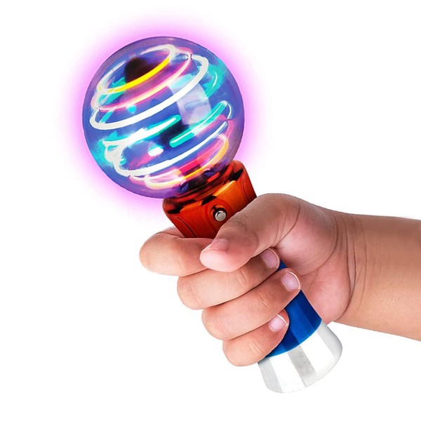 7.5 Inch Light Up Magic Ball Toy Wands for Kids, Thrilling Spinning Light Show, Flashing LED Wands Toy for Boys Girls, Kids Performance Props Glow In The Dark Flash Toys, Birthday Party Favor Fun Gift