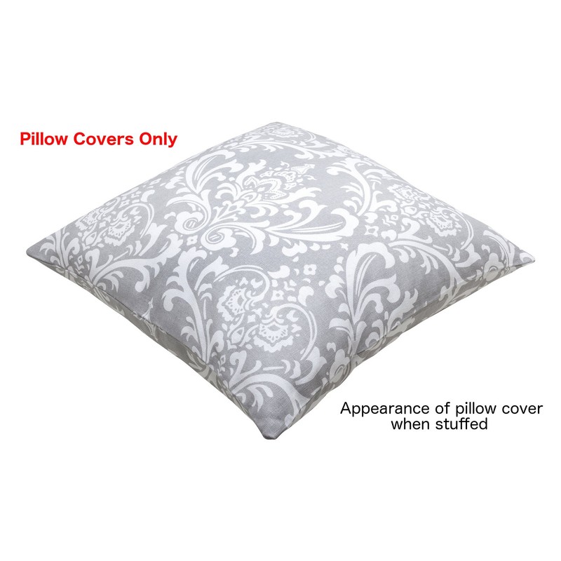 TreeWool, (2 Pack Cushion Covers Damask Accent in Cotton Canvas