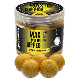 Haldorado MAX MOTION Carp Fishing Dipped Boilie Bait, Sweet Pineapple, Yellow, 20 mm