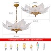 OFPSABAL Modern Leaf Chandelier, 6 Lights, 2-Tier Crystal Suspended Ceiling