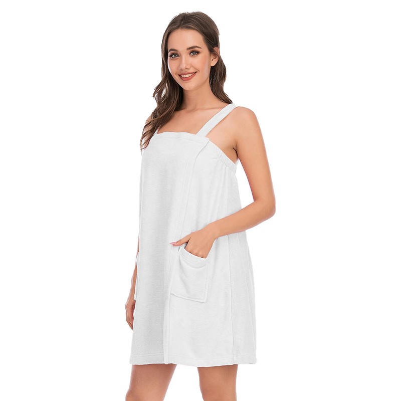 Jamron Women's Adjustable Towel Wrap Bathrobe with Headband for Sports,