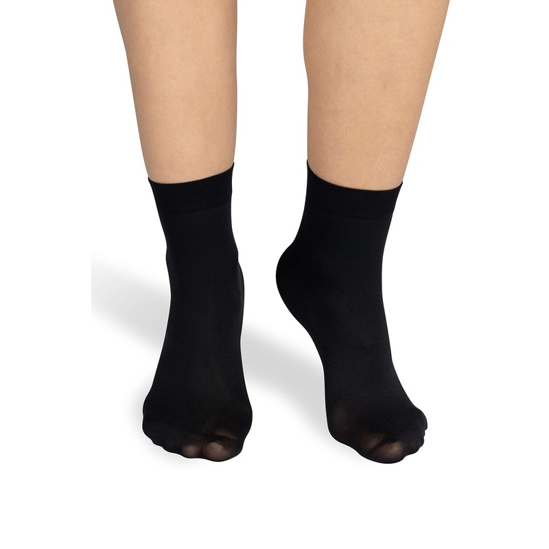 NOQ 3-Pack Women Socks Above Ankle Plain 40 DEN Opaque