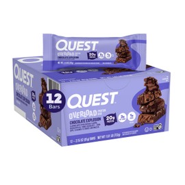 Quest Nutrition Quest Nutrition Overload Protein Bars, Chocolate Explosion, 20g Protein, 1g Sugar, 3g Net Carbs, Gluten Free, 12 Count