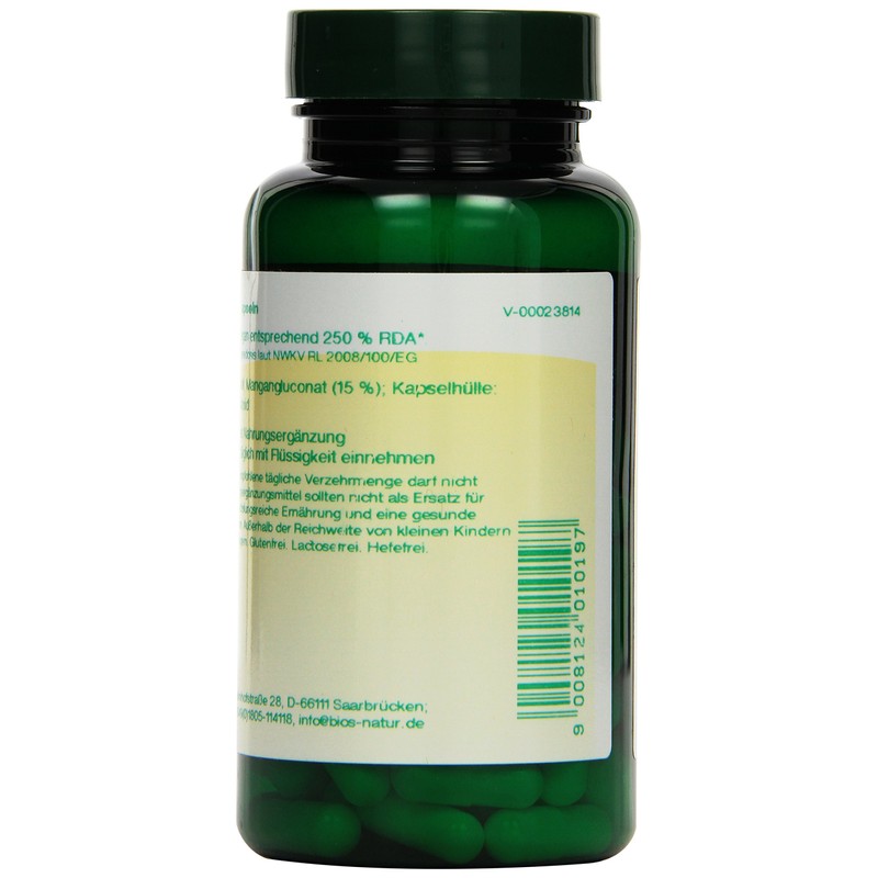 Organic Manganese 5 mg, 100 Capsules, 1 Pack (1 x