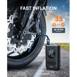 Tire Inflator Portable Air Compressor - ZGZUXO 150PSI Cordless Air Pump for Car Tires with Pressure Gauge LED Light, Electric Bike Tire Pump for Car Motorcycle Bicycle Ball, Auto Shut-Off