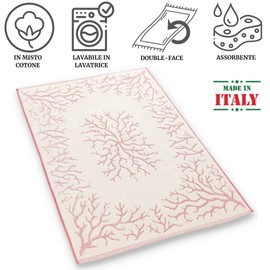 Corallo Bath Mat Sponge Cotton Absorbent Bath Mat, Terry Cloth Rug - Bordeaux, 40 x 60 cm