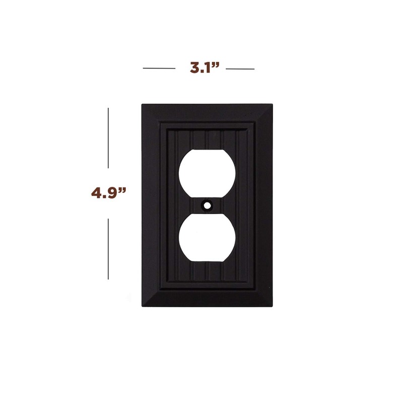 SleekLighting Single Duplex Wall plates | Decorative Bamboo Classic Beadboard
