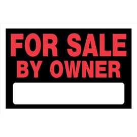 Hillman 839930 For Sale By Owner Sign with Space for Fill In, Black and Red Plastic, 8x12 Inches, 1-Sign