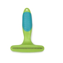 MPP Dog and Cat Grooming Swivel Pin Undercoat Rake 20 Long Chrome Pins Non Slip Grip (1 Rake), Green