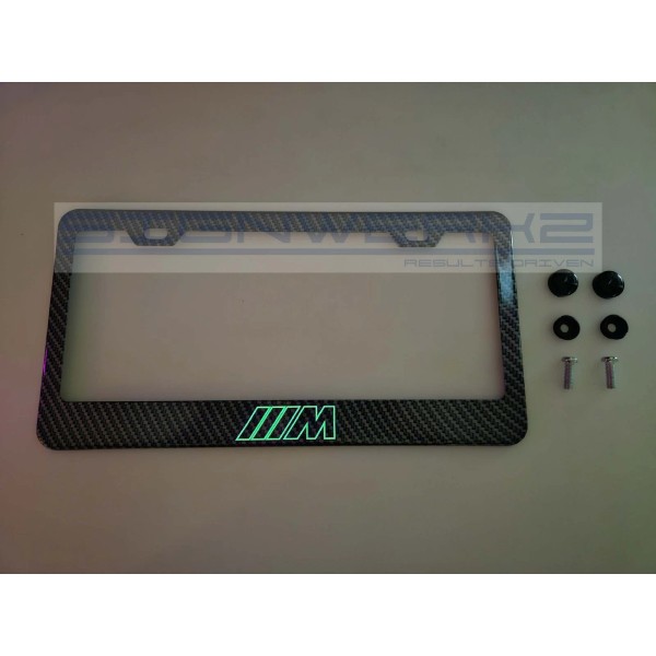 SIGNWERKZ Glowing M Outline Carbon Fiber Printed Stainless Steel license