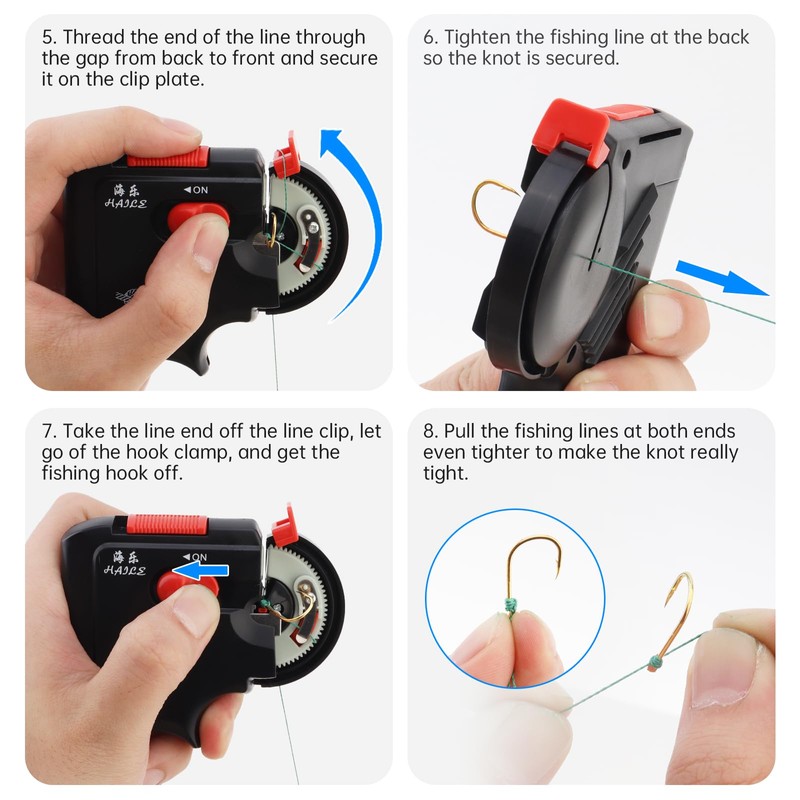 OriGlam Automatic Fishing Hook Tier Machine, Electric Device Fast Tying