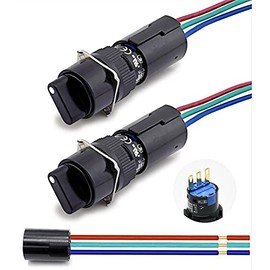 Rotary Switch 16MM Selector Switch 2 Position Select Switch Knob 5A 250V ON Off 1NO 1NC SPDT Rotary Maintained Latching Lock with Wire 2 Pcs K16-411