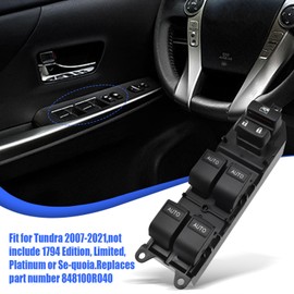 Power Window Switch Fit for Toyota Tundra 2007-2021,Upgraded Power Window Switch Control with Auto Up and Down, Replaces 848100R040 Power Single Window Switch (NOT for Edition 1794 Limited Platinum)