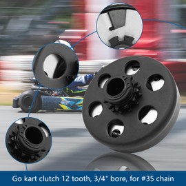 KRGUOD Centrifugal Clutch 3/4" Bore 12 Tooth with #35 Chain for Predator 212, Honda GC GX Engines and Most 2-6.5HP Small Engines performance Parts, Perfect for MiniBike, Go Kart, Lawnmower.