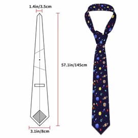 Yakuna Solar System Space Men's Ties Rockets Astronomy Solar Planets Novelty Men's Necktie Ties for Mens Daily Wedding Party Business