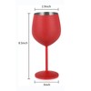 1 PCS 18oz Stainless Steel Matte Wine Glasses Red