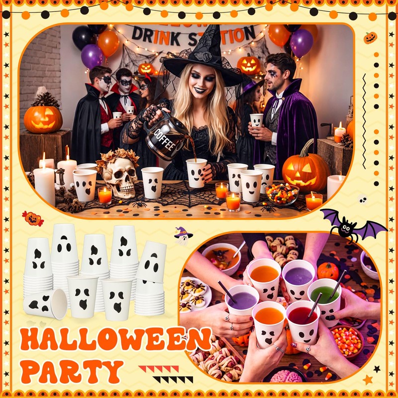 36 Pack 12 oz Halloween Disposable Paper Cups Halloween Coffee
