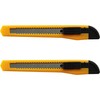 2 UTILITY KNIFE SET BOX CUTTER SNAP-OFF RAZOR BLADES