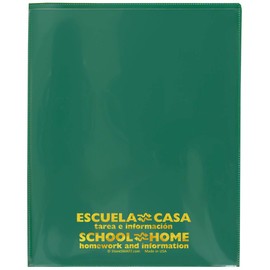 StoreSMART - School/Home Folders - Green - 50-Pack - Archival Durable Plastic - English/Spanish - Homework and Information - Made in U.S.A - SH900SVSP-G50