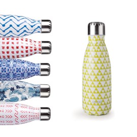 IBILI - Mosaic Thermal Jug, Lemon Yellow, 350 ml, 18/10 Stainless Steel, Reusable