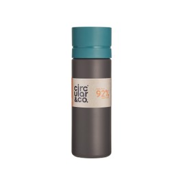 Circular and Co Leakproof 600ml Reusable Water Bottle made from 92% Single-Use Bottles (Grey Bottle & Teal Lid)
