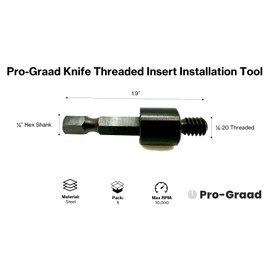 Pro-Graad R042 1/4-20 Threaded Insert Driver, Knife Threaded Insert Installation Drive Tool, Compatible for use with 1/4-20 Internal Threaded Brass, Stainless & Steel Knife Thread Inserts for Hardwood